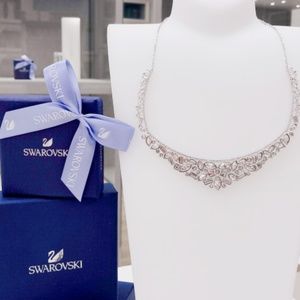 HENRIETTA NECKLACE, MEDIUM, WHITE, RHODIUM PLATING